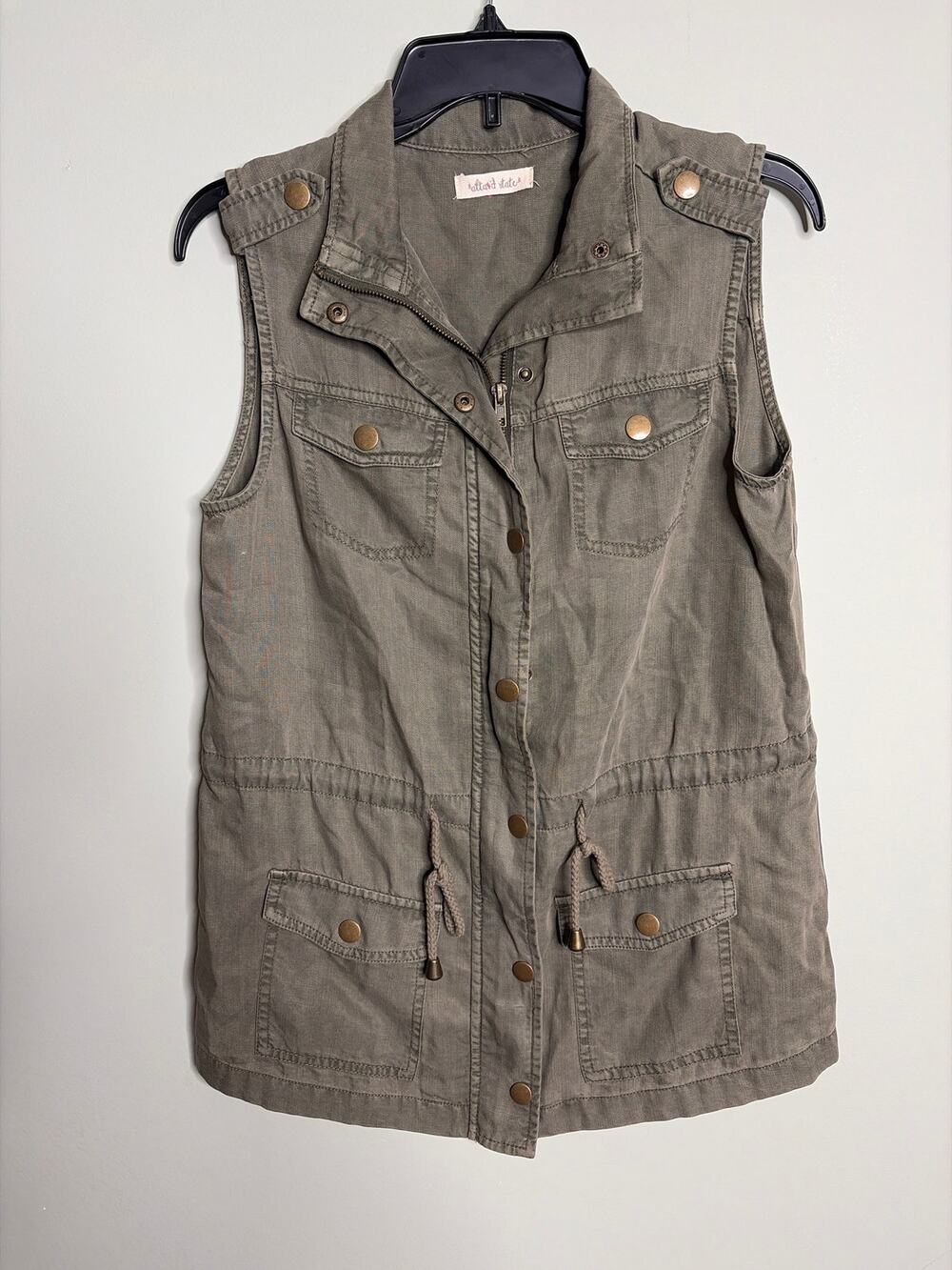 Altar'd State Green Canvas Utility Vest Small